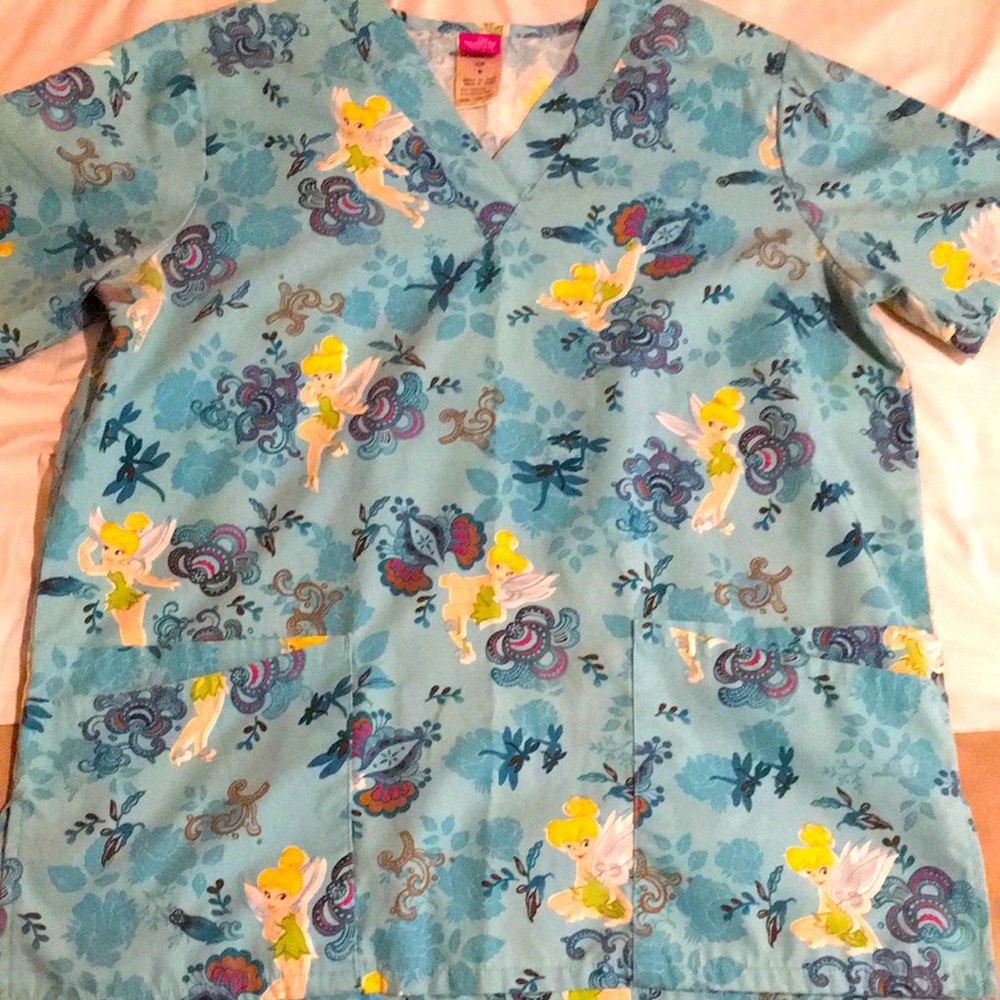 Tinker bell scrub top
